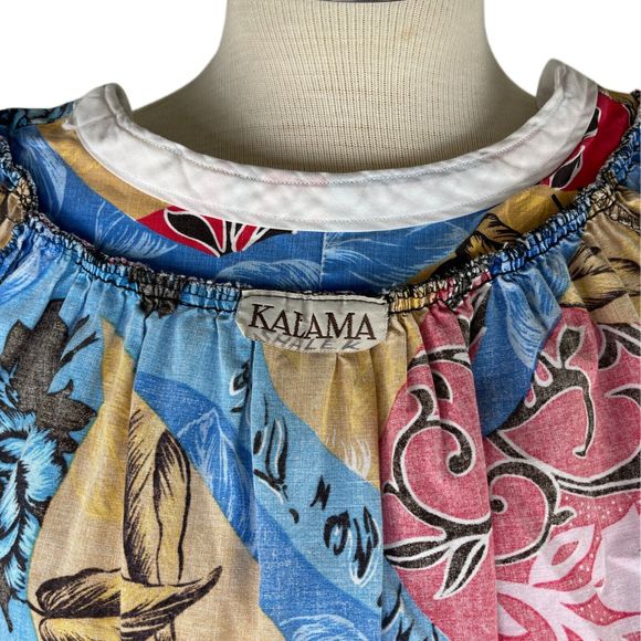 Kalama Muu Muu Dress Vintage Floral Dress Front Pockets 2X - Picture 5 of 5